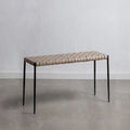 Bank / Couchtisch aus Ledergeflecht im Mid-Century-Stil (71 cm oder 119 cm)