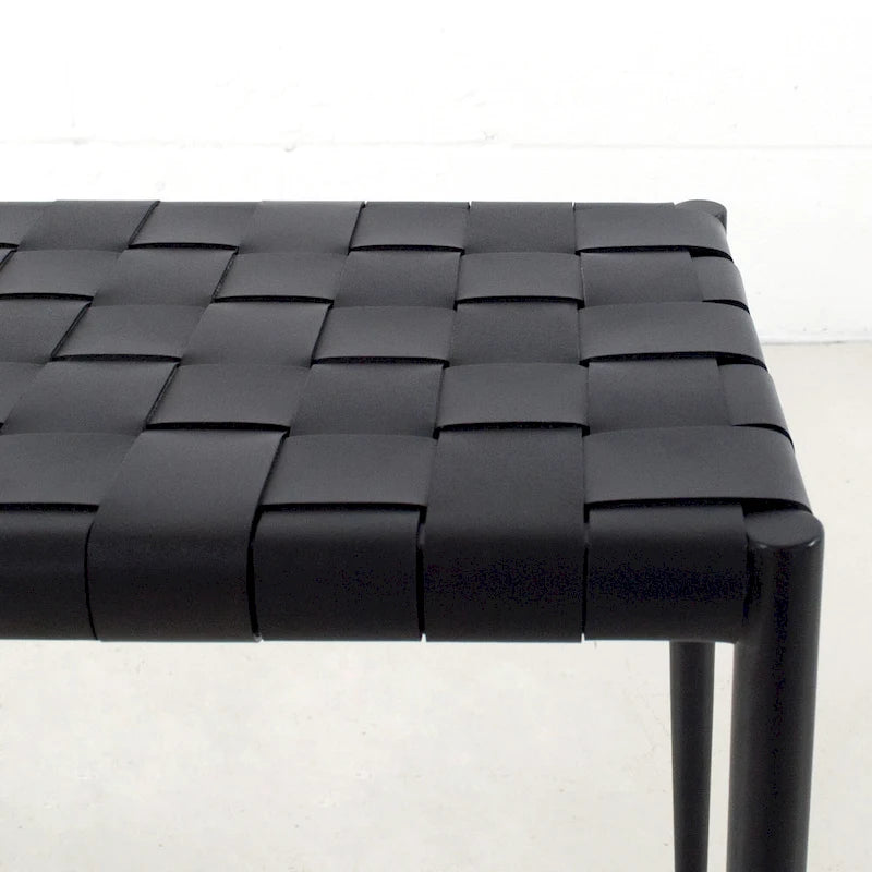 Bank / Couchtisch aus Ledergeflecht im Mid-Century-Stil (71 cm oder 119 cm)