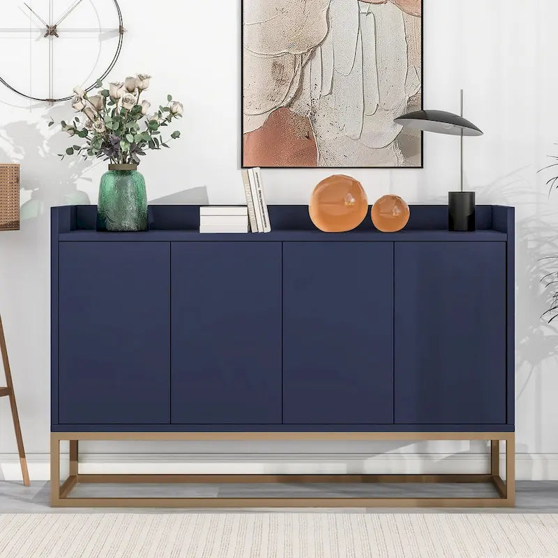 4-türiges modernes Sideboard-Buffetschrank mit verstellbaren Einlegeböden